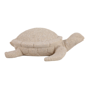 Statuetta di tartaruga in resina con finitura effetto sabbia per decorare casa, ufficio, soggiorno e mensole. - Product Image 2
