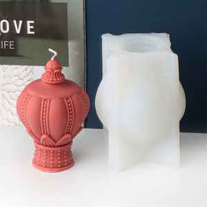 Moule à bougie en silicone en forme de lanterne de cour, <span class=keywords><strong>pour</strong></span> décoration artisanale, kits de fabrication de créations en résine en forme de colonne romaine géométrique - Product Image 6