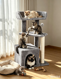 Árbol para <span class=keywords><strong>Gatos</strong></span> Extra Grande de Lujo Personalizado por el Fabricante, Torre Resistente de Madera de Estilo Moderno, el Más Vendido, con Rascador de Sisal para <span class=keywords><strong>Gatos</strong></span> <span class=keywords><strong>Grandes</strong></span> - Product Image 6