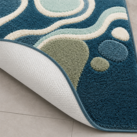 Modern Tufted Rug Set for Bathroom with Soft Absorbent Polypropy for Luxury Non - slip Contemporary Home Floor Decor Bath Mats