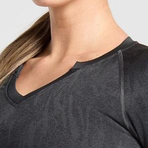 Haut de yoga à manches longues pour femme, logo personnalisé OEM, haute qualité, mode, écologique, grande taille, ajusté, débardeur de yoga pour femme - Product Image 6