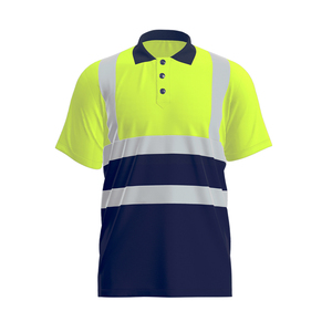 Camisetas Polo de trabajo de alta visibilidad personalizadas con tiras reflectantes camisa de trabajo <span class=keywords><strong>en</strong></span> carretera de seguridad verde fluorescente - Product Image 3