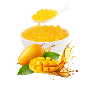 Perles de boba éclatantes pour bubble tea en gros, saveur mangue, sirop concentré de fruits, boîte de sucre, certifié halal, Chine - Product Image 2