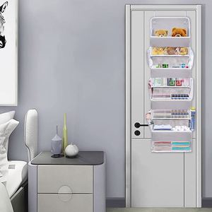 Sac de rangement mural pliable à forte capacité de charge, organisateur à suspendre sur la porte avec poches latérales en filet - Product Image 6