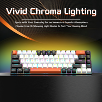 Clavier de jeu mécanique filaire GK103 à 68 touches, rétroéclairage RGB, NKRO, USB2.0, câble détachable de type C, 4 couleurs pour Windows, Mac, Android