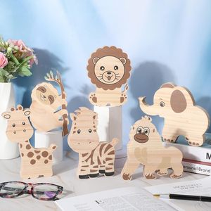Adornos de madera con forma de animales para niños, juguetes educativos para edades tempranas, decoraciones de pared para dormitorio - Product Image 2
