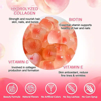 Gummies au collagène et à la biotine avec vitamine C, saveur pêche, compléments alimentaires à base de plantes pour la croissance des cheveux, de la peau et des ongles chez les adultes, faible teneur en sucre