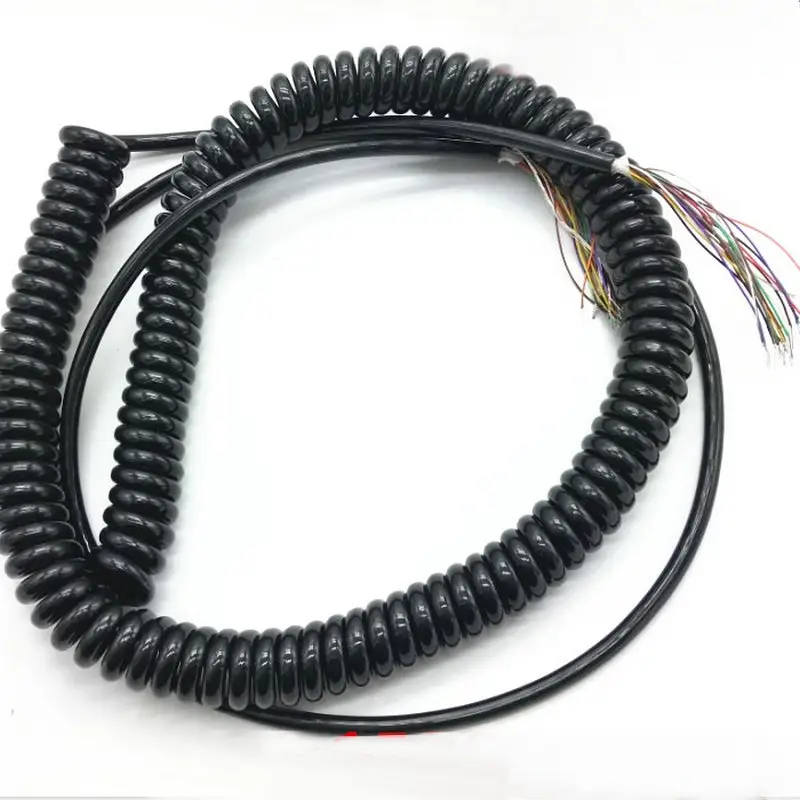 CALT 12 19 21 26 cores spring wire spiral cable coiled cable for CNC mpg hand wheel pulse generator spring cable