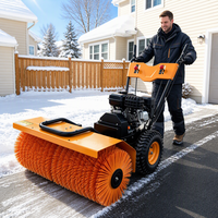 Balayeuse à neige portative, petite souffleuse à neige pour routes, brosse à neige manuelle, machine de nettoyage des routes en hiver