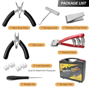 Herramientas combinadas para encordar raqueta de bádminton con abrazadera de inicio, gancho para encordar, alicates de punta doblada, abrazadera voladora, punzón recto - Product Image 6