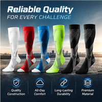 Chaussettes de compression sportives pour hommes, hauteur genou, pour la course, le cyclisme, le football, chaussettes de soutien athlétique, vente en gros, logo personnalisé