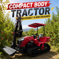 Tracteur agricole sur chenilles 60 CV à coût réduit avec excavatrice intégrée pour travaux en verger et sur rizières