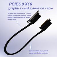 128GB/s Native Bandwidth Vertical Connector PCIe 5.0 X16 Graphics Card Extension Cord Coaxial Differential Copper Core 12V 36W