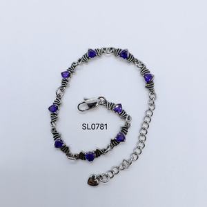 Stainless Steel Gothic Bracelet Punk Chain Bracelet With Red Heart Stone Bat Wings Design Fashion Jewelry for <b>Men</b> Women Dark - Product Image 3