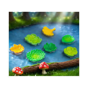 Decorazioni autunnali foglie galleggianti trifoglio menta acero rosso Ginkgo Phoenix albero pianta in resina verde foglia in miniatura giardino acquario figura Bonsai - Product Image 1