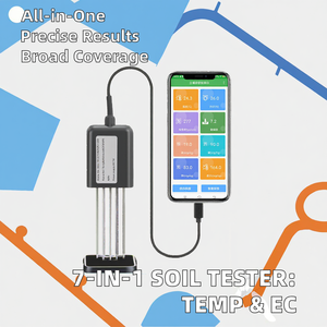 IMHOO penguji <span class=keywords><strong>Sensor</strong></span> tanah tipe-c 7 in 1, penguji <span class=keywords><strong>Sensor</strong></span> tanah tipe-c-40A °C hingga + 60A °C temperatur & 100% RH Moisture EC/NPK deteksi <span class=keywords><strong>pH</strong></span> tanah - Product Image 2