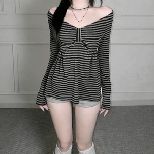 83 เสื้อยืดแขนยาวลายทางลำลองและทันสมัยแบบใหม่ - Product Image 2