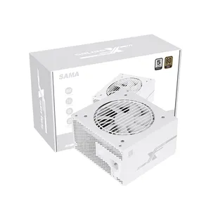 SAMA 새로운 디자인 ATX 진짜 와트수 80 플러스 금 전력 공급 가득 차있는 모듈 1000W 백색 PSU