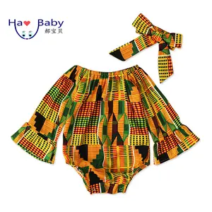 Hao Bayi Lucu Romper Anak Yang Baru Lahir Eropa dan Amerika Gadis Afrika Gaya Bohemian Cetak Mendaki Baju Monyet