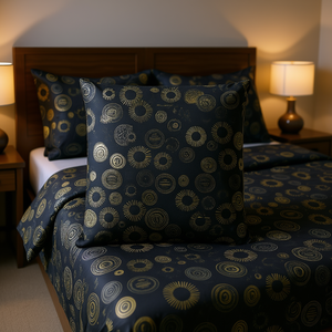 Couette Zuri Black King Size, ensemble de 12 pièces, motif à pois, literie pour la maison - Product Image 2