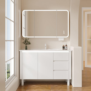French smart <b>mirror</b> bathroom cabinet ceramic integrated basin bathroom simple washbasin - Product Image 3