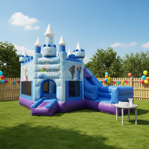 Alquiler <span class=keywords><strong>de</strong></span> fiesta princesa saltando <span class=keywords><strong>castillo</strong></span> hinchable con tobogán Combo Casa <span class=keywords><strong>de</strong></span> rebote inflable congelada para niños - Product Image 1