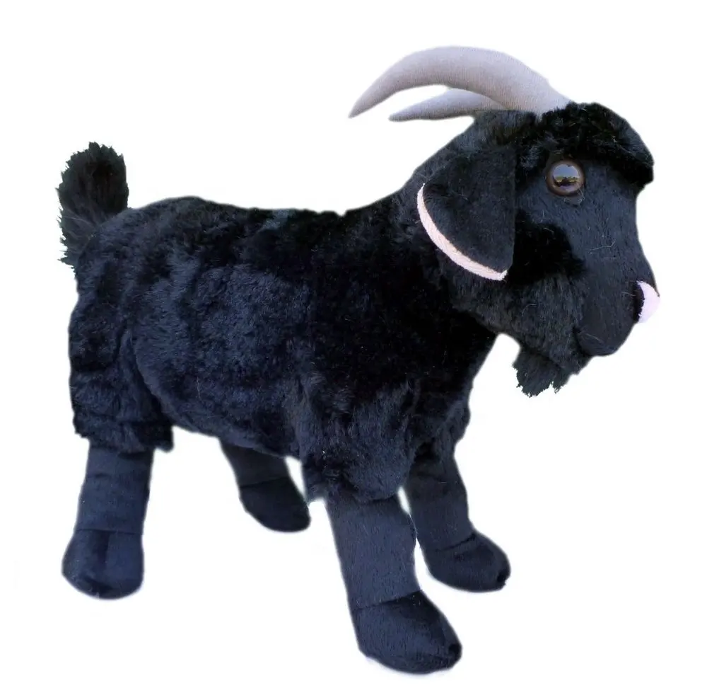 Özel doldurulmuş siyah keçi koyun peluş hayvan oyuncak
