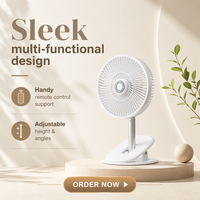 Ventilateur sur pied portable en plastique rechargeable USB, puissant, avec télécommande LED, fabriqué en Chine