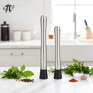 Muddler Profesional Reutilizable y Ecológico de Acero Inoxidable con Diseño Ranurado de 20.8/25CM para Bebidas Mojito, Uso Doméstico y en Bares - Product Image 1