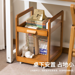 Multi Tier Storage Cart With <b>Wheels</b> For Office Desk Organizer Bookshelf And <b>Backpack</b> Holder Rectangle Standing Type Easy - Product Image 4
