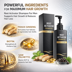Shampooing activateur de croissance capillaire pour hommes, marque privée, pour cheveux bouclés, soin anti-chute et affinement des racines, nettoyant fortifiant pour le cuir chevelu, végétalien, antipelliculaire - Product Image 3