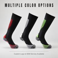 Chaussettes de compression athlétiques longues pour hommes, respirantes, en maille épaisse, avec coussinets, pour marathon, gym, voyage, couleur personnalisée