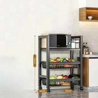 Panier de rangement de cuisine en métal multifonctionnel à 5 niveaux, du sol au plafond, pour légumes, avec capacité de rangement pour casseroles
