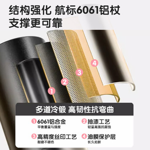 Bastones de Senderismo Handorun, Aleación de Aluminio 6061, 3 Secciones Telescópicas, Bastón de Trekking Portátil, Color Rosa Melocotón, Bastones para Caminar al Aire Libre - Product Image 3