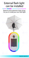 Cabina de Fotos Portátil Ovalada con Soporte para Impresora, Fácil de Montar, para iPad y Cámara DSLR, con Ventilador Integrado y Estuche