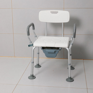 Chaise de toilette en alliage d'aluminium avec seau pour personnes âgées, équipement de sécurité pour la salle de bain - Product Image 4