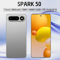 Ponsel Spark50 5G Layar 7.3 Inci HD AMOLED Octa Core Kamera 108MP 16GB 1TB Murah Tanpa Kunci Multi-Bahasa Jerman/Spanyol/Inggris