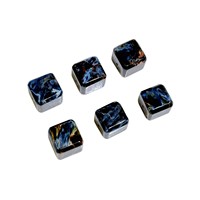 Pierre naturelle pure, pièce sculptée carrée en forme de sucre, perle en pierre de feu bleue, pendentif fait main, accessoire de bracelet DIY
