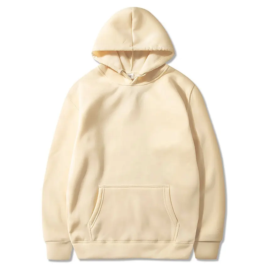 OEM Men's Hoodie Sweatshirts Wholesale Cotton Thick Heavy Pullover Custom Logo Drop Shoulder Custom White Hoodies For Men