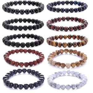 Bracelet en perles de cristal de 8 mm, unisexe, blanc turquoise, élastique, commerce transfrontalier Europe États-<span class=keywords><strong>Unis</strong></span> - Product Image 2