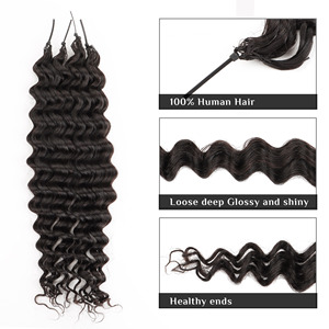 OrientFashion fabrica <span class=keywords><strong>estenciones</strong></span> humanas Remy plumas extensión del cabello crochet 100 plumas humanas punta extensión del cabello - Product Image 4