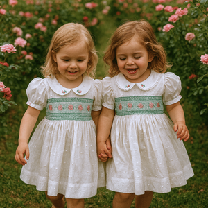 Robe plissée respirante en coton blanc à rayures, style princesse pour bébés filles, manches courtes, fabrication OEM ODM Hai Duong - Product Image 4