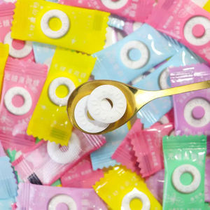 Venta al por mayor de forma redonda sin azúcar, tableta de <span class=keywords><strong>menta</strong></span>, caramelo de prensa <span class=keywords><strong>con</strong></span> sabor a fruta de <span class=keywords><strong>menta</strong></span> - Product Image 2