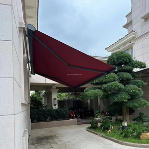 Auvent électrique complet, cadre en aluminium, tissu imperméable, auvent rétractable, bras courbé avec bande lumineuse - Product Image 4