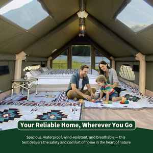 Tienda de Campaña Inflable de Doble Capa para las Cuatro Estaciones, con Bomba, Una Habitación, Capacidad para 3-4 Personas, Impermeable, Resistente a los Rayos UV, Portátil y de Instalación Rápida - Product Image 4