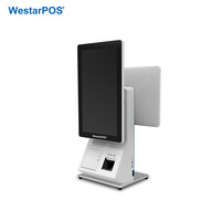 WestarPOS CRS001 Kiosco POS de Alta Gama con Pantalla Dual, Kiosco Todo en Uno para Pedidos Autoservicio para Tiendas Minoristas