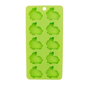Cetakan silikon desain kelinci hijau Paskah cetakan coklat nampan es batu silikon cetakan permen silikon