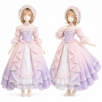 Robe de poupée Rococo sur mesure à l'échelle 1/4 1/6, style cour, avec dentelle dégradée, tenue de poupée de luxe, robe de bal pour poupée, vêtements de poupée
