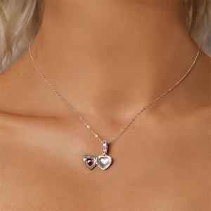 Offre Spéciale classique nouvel article de mode Original S925 argent ouvrable pour toujours amour <span class=keywords><strong>coeur</strong></span> perle pendentif collier - Product Image 5