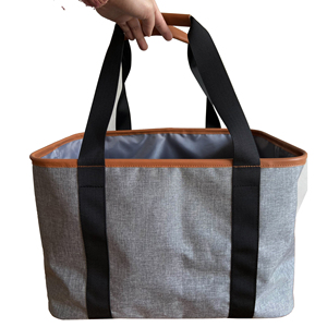 Sac de courses pliable réutilisable avec logo personnalisé, en polyester imperméable, pour les courses et les pique-niques - Product Image 4